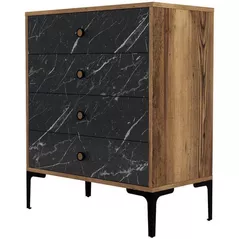 Комод Trendy Lizbon 541-Nuc, Negru 76x90x40cm (GTR001661)