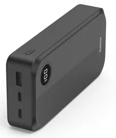 Аккумулятор внешний USB (Powerbank) Hama 201755 Power Pack 20000 mAh, 3 outputs: 2 x USB-C, 1 x USB-A, black