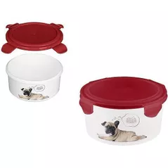 Товар для животных Бытпласт 46177 Контейнер для корма Lucky Pet 0.55l, собаки, бордовый