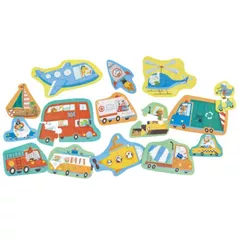 Puzzle Hape E1649 Set puzzle 15 în 1 Vehicule