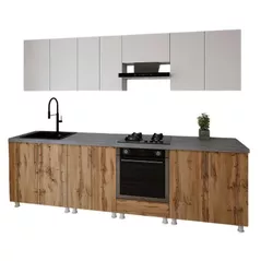 Мебель для кухни Smartex (30118) K3 280сm Alb+Stejar inchis