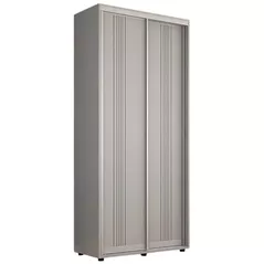Dulap Mobildor-Lux Compact uși glisante PAL cu ornament linii (120x45x220H cm) Grey
