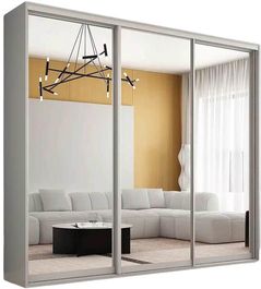 Шкаф Mobildor-Lux Compact uși glisante Oglinzi (250x45x200H cm) Grey
