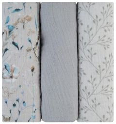 Аксессуар для пеленания Kikka Boo 31103010111 Pelinci de muselina Dreamy Fields Grey, 75x75cm, 3buc