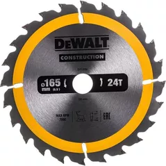 Диск отрезной DeWalt DT1934 Дисковая пила 165x20 мм 24 зубьев