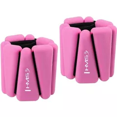 Greutăți pentru mâini și picioare HMS SNK01 2x0.5kg, iron+silicone, 28cm (17-47-325) Pink