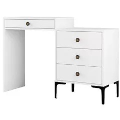 Măsuţa de toaletă Trendy Lizbon 556, Alb, 124x84x40cm (masa de machiaj) (GTR001465)