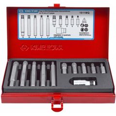 Set de tubulare, bite, duze King Tony 1011MQ вставки (бит) SPLINE 10мм, M5-12, 11 пр.