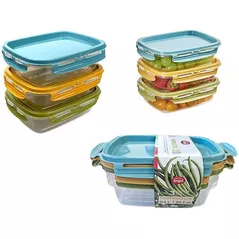 Контейнер для хранения пищи Snips 56338 Multicolor 3buc, 0.6l