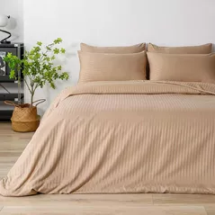 Домашний текстиль Relaxe Home 023377 Lenjerie de pat Stripe Dreams (Hotel Collection) 200x220 Euro, Capucino