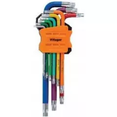 Set de unelte de mână Villager Set de chei Torx cu braț lung de 9pcs (059882)