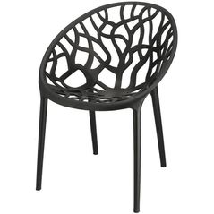 Scaun Jumi CM-102064 Scaun terasa ALBERO din plastic, Negru