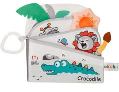 Jucărie cu pandantiv Akuku A0704 Carte senzoriala moale Zoo