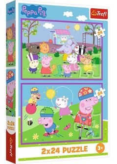 Головоломка Trefl 34435 Puzzles 2x24 Peppa on the playground, Peppa Pig
