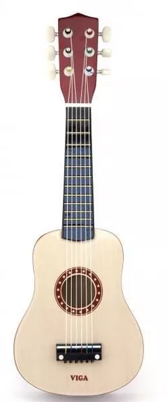 Jucărie muzicală Viga 50692 Jucărie muzicală Chitara, în culori naturale