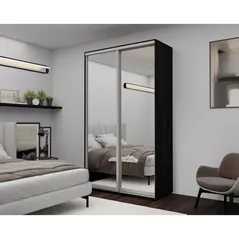 Dulap Nex Home Dulap cu uși glisante, 140x60x240cm, Oglinda, Carbon