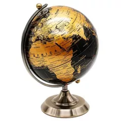 Glob New World Glob cu harta politica a lumii, d=20cm, negru cu auriu (Gl.20.PVC_black)