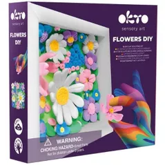 Набор для творчества Okto 25027 Tablou 3D pe numere din plastilină aerată Air Clay 15x15cm: Câmp cu flori