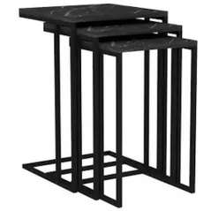 Журнальный столик Trendy Mermer Negru (3 bucati) (GTR000928)
