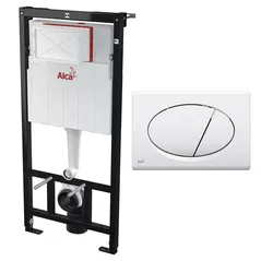 Унитаз Alcaplast Набор 2 в 1 Sadromodul AM101/1120 с кнопкой смыва M70 пластик белая