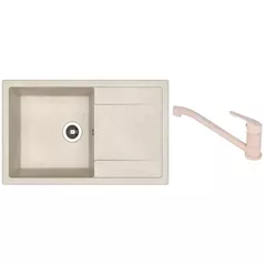 Мойка кухонная со смесителем Dr.Gans Techno 860 + SanDonna F 1066 bej