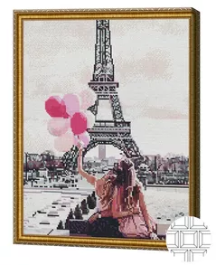 Tablou pe numere Art Gallery QB205707 Mozaic cu diamante patrate 40x50cm Primavara in Paris