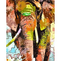 Картина по номерам Strateg 58125 Elefant in vopsele 40x50cm