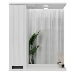 Зеркало для ванной Bayro Positano 700x750 левый, белый мат