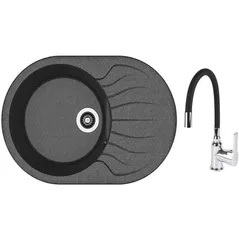 Мойка кухонная со смесителем Dr.Gans Berta 760 + SanDonna F 9995 negru