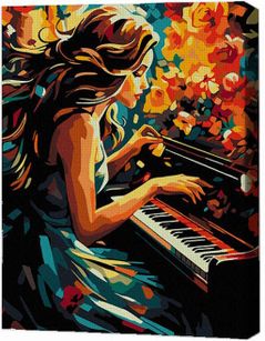 Tablou pe numere BrushMe RMGB027FC 30x40сm (pânză neagră/fără cutie) Muzica sufletului