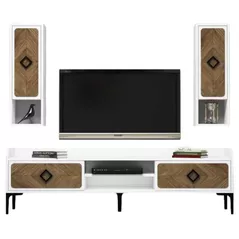 Тумба напольная для TV Trendy Samba, Alb 180x52x35cm