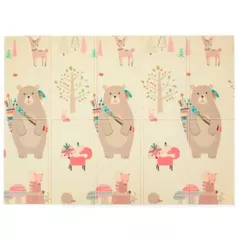 Covoraș de joacă Petite&Mars 435070 Covoras de joaca pliabil 2 in 1 Campy Elephant&Fox