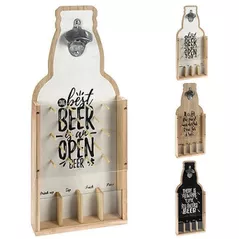 Decor Promstore 48325 Suport capace sticla de bere cu deschizator 20x45cm, lemn