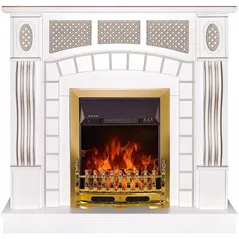 Камин электрический ArtFlame Amsterdam wood & Galileo gold