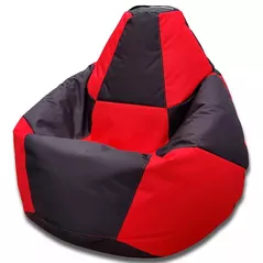 Fotoliu BeanBag BeanBag BM0540, Груша Шахматы из Оксфорда 600D, XXL, черный с красным
