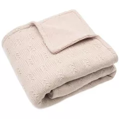 Set de perne si plapume Jollein 517-522-67066 Paturica Grain Knit Wild Rose/Velvet, 100x150 cm