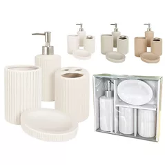 Set pentru baie Holland 55594 Set pentru baie din ceramica Bathroom 4buc Stripes