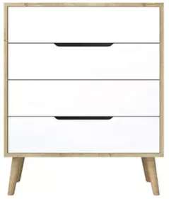 Комод Trendy Flora-Sapphire Oak, White, 78x95x45cm (GTR008147)