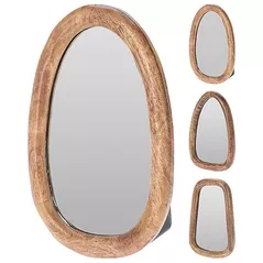 Косметическое зеркало H&S 56396 Oglinda de masa 30x20сm, lemn mango