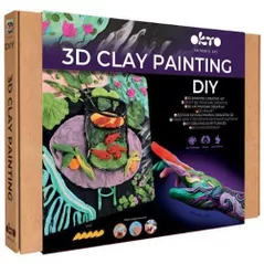 Набор для творчества Okto 10054 Tablou 3D cu plastilină aerată Air Clay 30x40сm: Pești Aurii