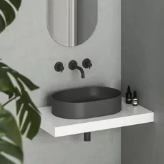 Раковина Ravak Ceramic Slim 550 O 55x37x12cm Anthracite XJX03155000