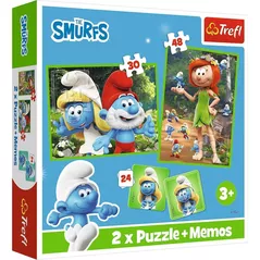 Puzzle Trefl 93656 Puzzle 2in1+Memos: Smurfs have fun/The Smurfs