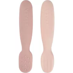 Seturi pentru hrănire bebelușilor Beaba B913594 Set 2 linguri silicon Cotton Candy/Sorbet