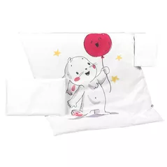 Lenjerie de pat pentru copii PernaMea Set lenjerie 3 piese Premium Iepuras gri (PM.100469/4)