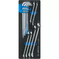 Set de unelte de mână King Tony 9-90135MRV набор L-обр.ключей HEX, ключей разрезных 8-22мм 15 пр. (FOAM)