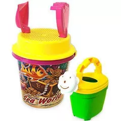 Игрушка для песочницы Promstore 44769 Набор игрушек для песка в ведерке с рисунком 5ед, 35x18cm