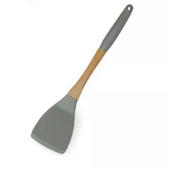 Spatulă bucătărie James.F 19934 33cm, дерево, силикон голубой, серый