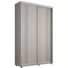 Dulap Mobildor-Lux Compact uși glisante PAL cu ornament linii (140x45x200H cm) Grey