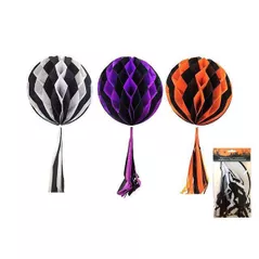 Декор Promstore 45086 Подвеска бумажная Halloween Шар 25cm, 3цвета