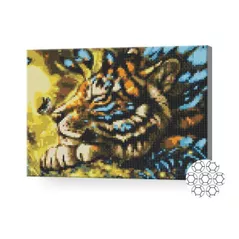 Tablou pe numere Art Gallery XQB80594 Mozaic cu diamante 30x40cm Tigru fantastic si fluture